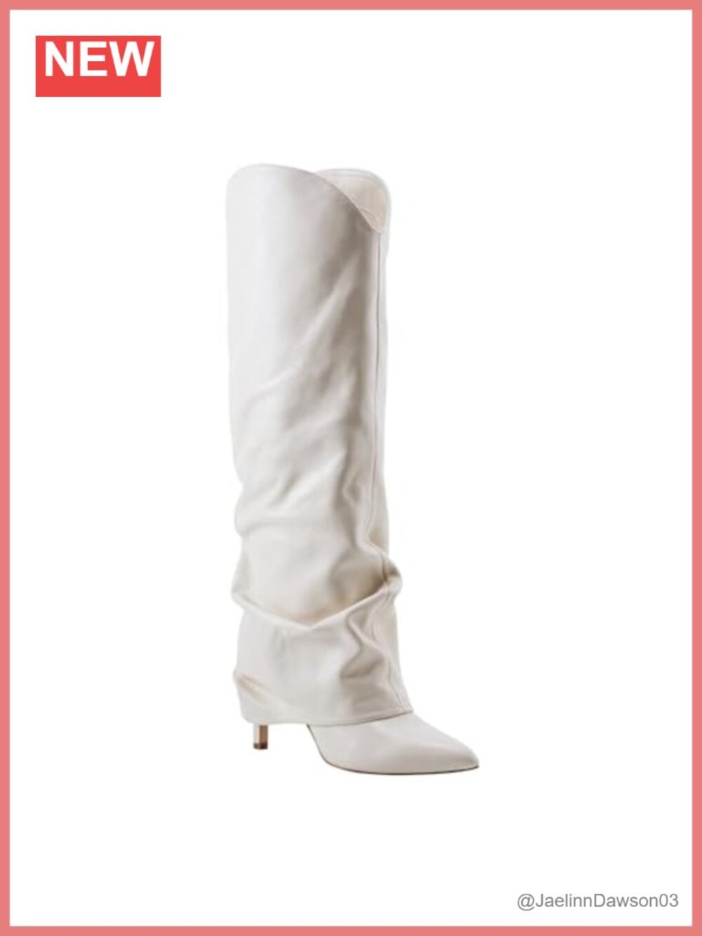Knee-High Stiletto Boots Slouchy Dress Boots Leather Pull-On